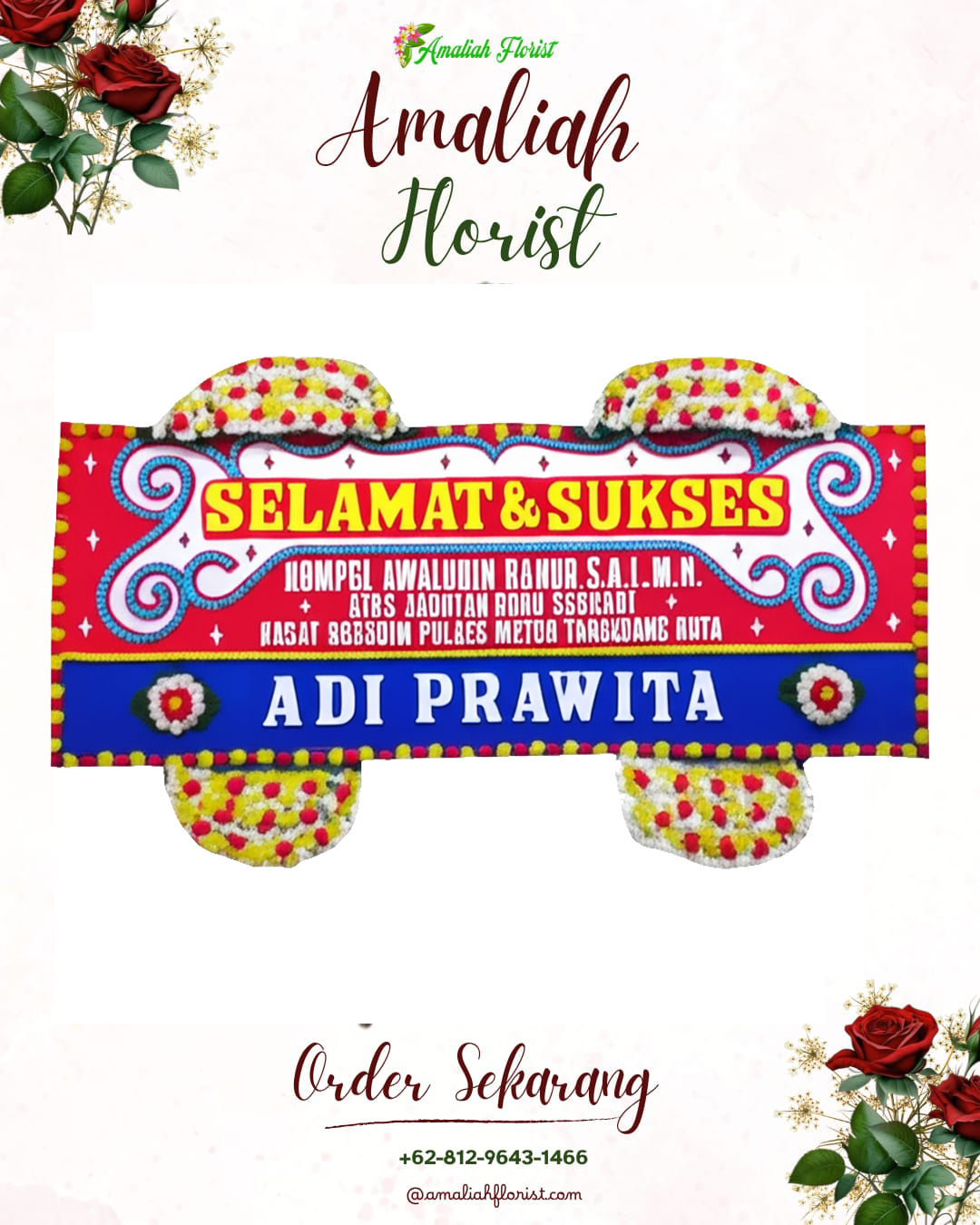 Papan Bunga Ucapan Selamat Blega
